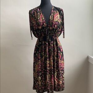 Black and Pink Paisley Dress